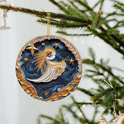 Flat curly Christmas decorations by My Store, colorful curled festive ornaments displayed together