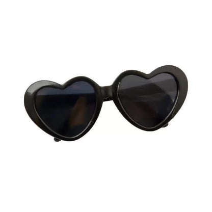 Pet sunflower love sunglasses for cute posing, colorful flower frames and heart accents; My Store pet accessory
