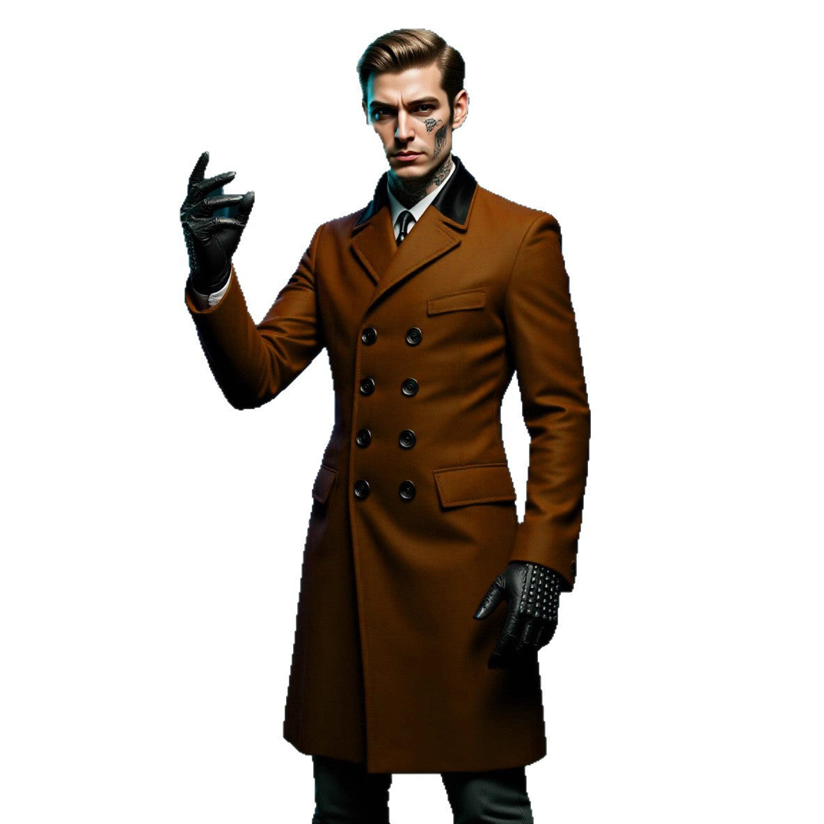 Men's lined wool coat for fall and winter in a classic, warm design