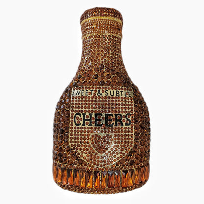 Champagne bottle rhinestone evening clutch women's bag with sparkling crystal embellishments