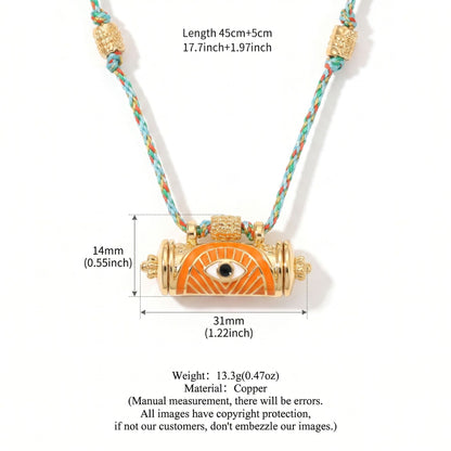 Evil eye kaleidoscope necklace clavicle chain in a delicate close-fitting design