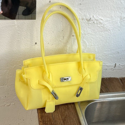 Korean-style casual transparent jelly bag with a clear design and lightweight everyday carry style
