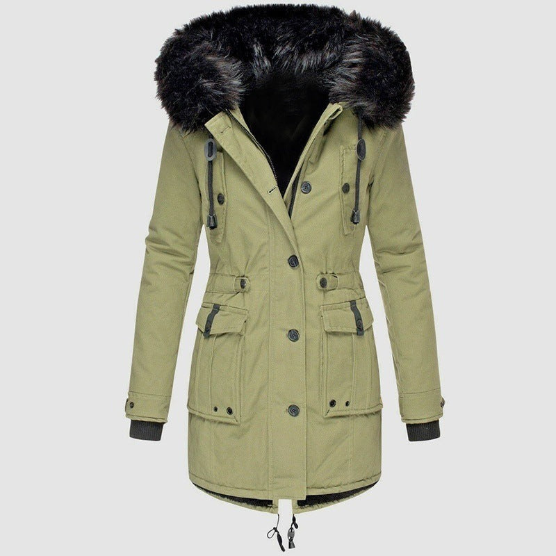 Women's winter fleece-lined thickened cotton padded clothing by My Store