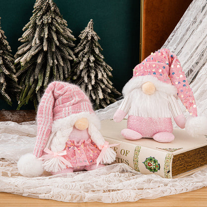 Christmas decorations sequins couple ornaments displayed together for festive holiday décor