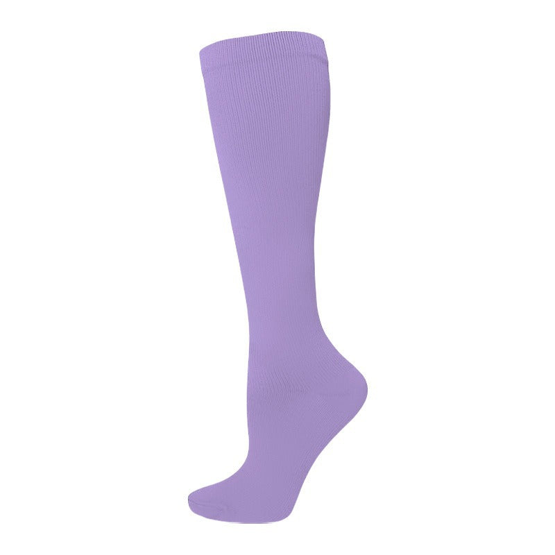Women's calf-length compression socks in black with graduated support design by My Store