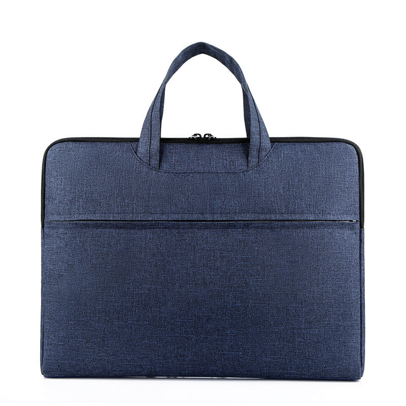 Business male and female computer bag, simple portable laptop bag in black with padded handles and shoulder strap