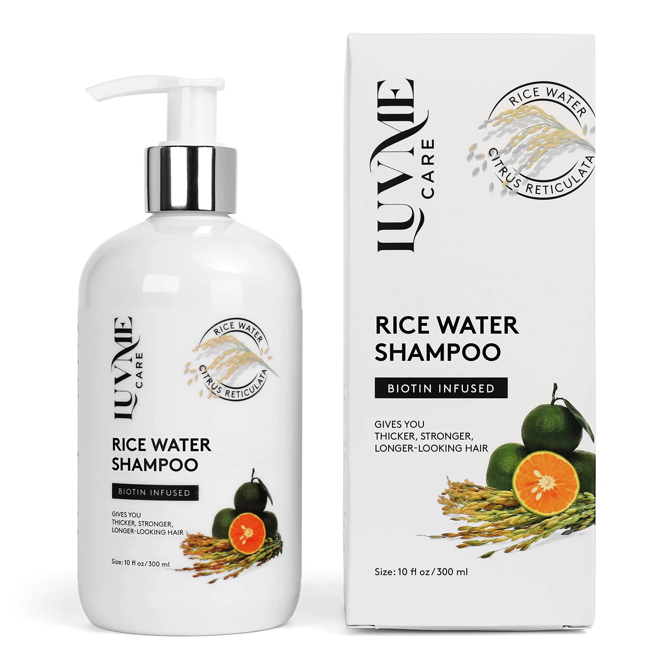 Rice Water Hair Growth Shampoo with Biotin - Hair Shampoo for Thinning Hair and Hair Loss All Hair Types Men and Women 10 Fl Oz