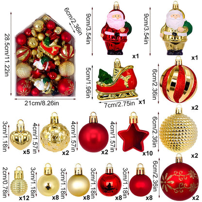 Christmas tree ornaments and decorations by My Store displayed together for holiday decorating