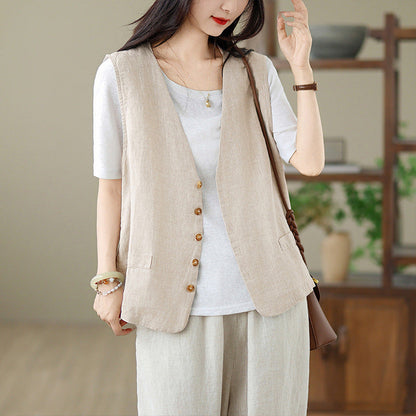 Women's summer artistic cardigan outer vest by My Store, lightweight sleeveless design