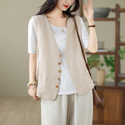 Women's summer artistic cardigan outer vest by My Store, lightweight sleeveless design