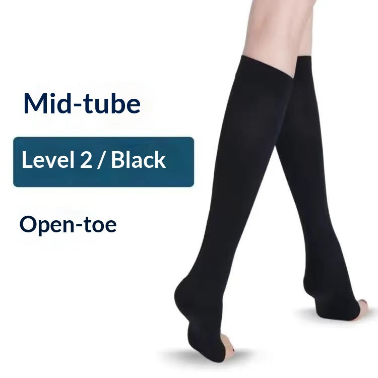Women’s compression mid-calf socks in a close-fitting design for everyday support