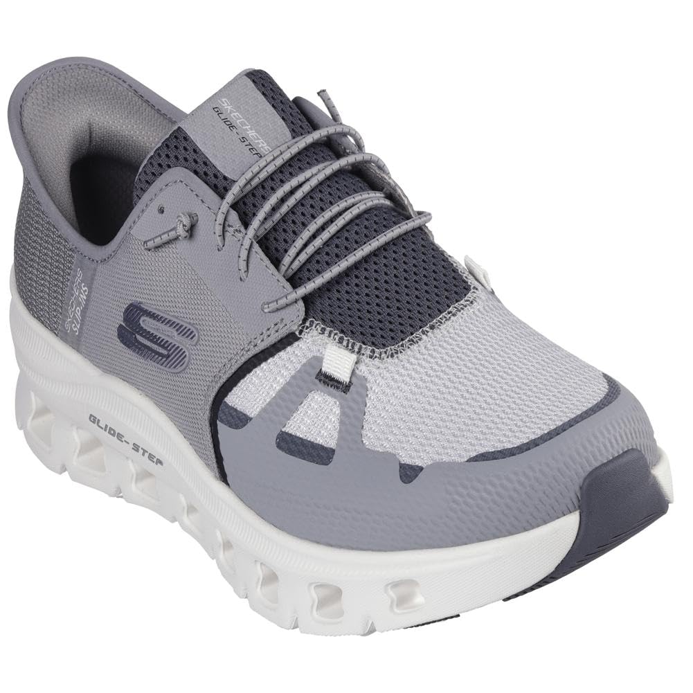 Gray Skechers men's Glide-Step Pro slip-in sneaker with charcoal accents, size 11, featuring a comfortable and casual athletic design.