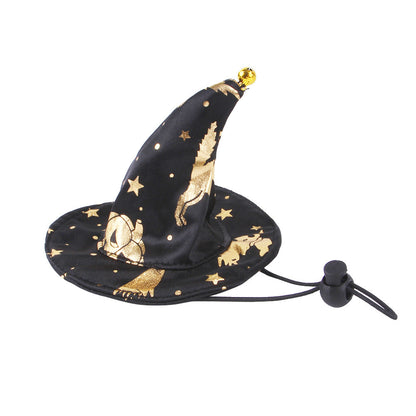 Halloween print wizard cloak suit with matching pet hat for dogs and cats by My Store