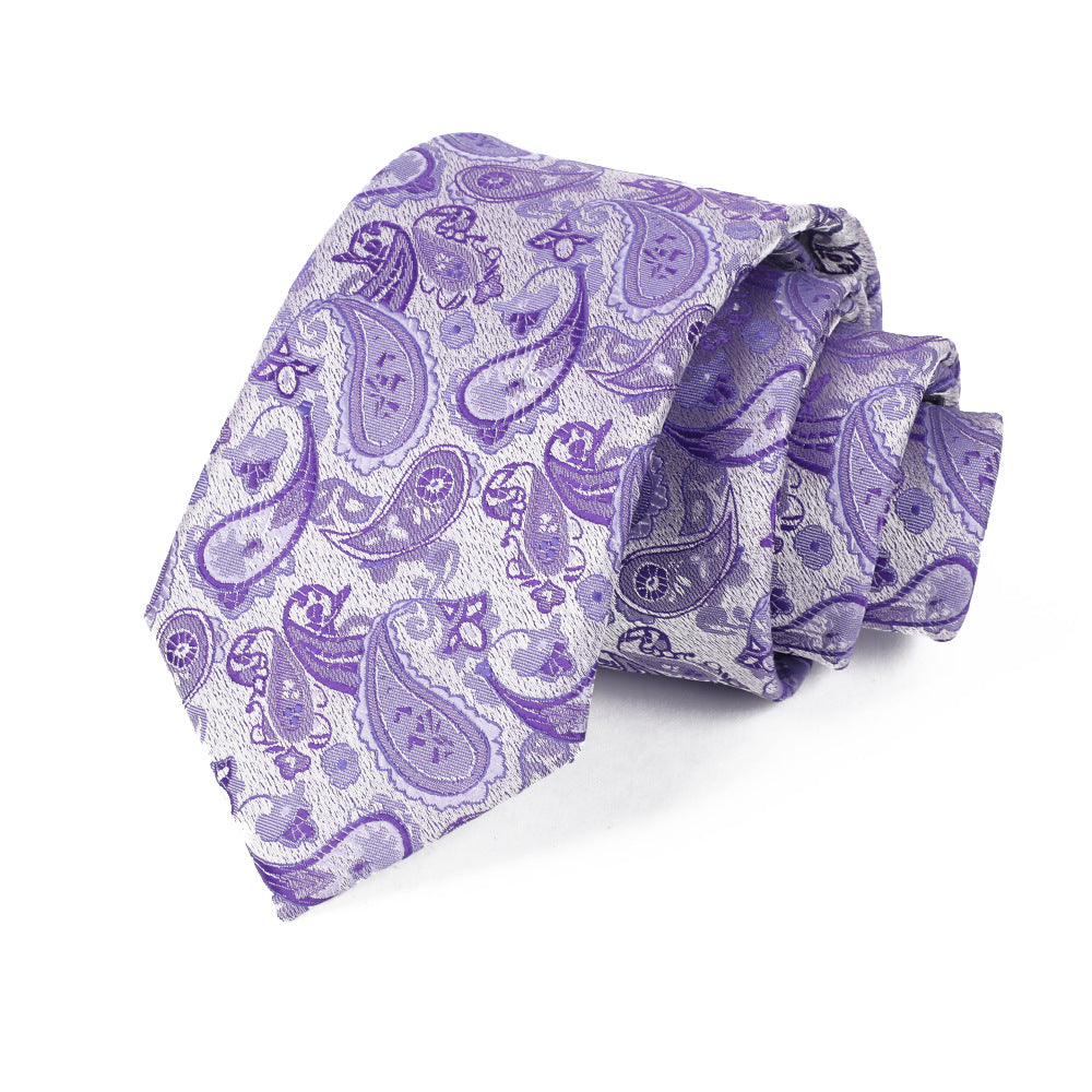Jacquard-embroidered cashew flower tie by My Store
