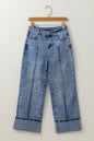 Pair of Threaded Pear Aria Straight High Waist Jeans showing a classic fit with a high waist and straight leg silhouette.