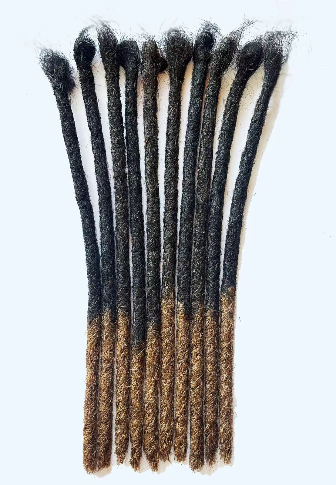 Hand-crocheted human hair dreadlocks in a fashionable textured style