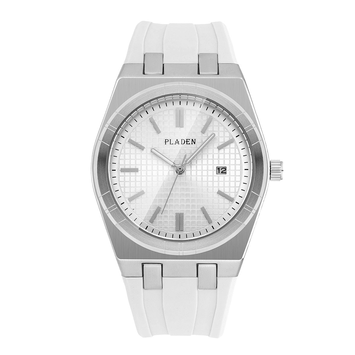 Simple business quartz watch with black silicone strap and minimalist dial by My Store