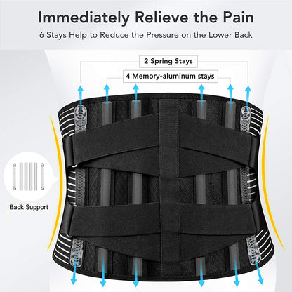 Black Comfort Back Support Belt