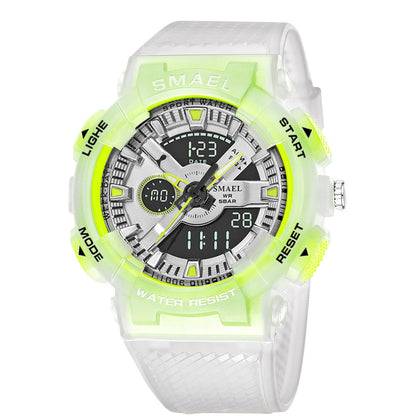 Outdoor sports waterproof multifunctional electronic watch with digital display and durable design