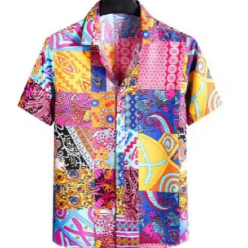Digital-print youth casual short-sleeve shirt by My Store