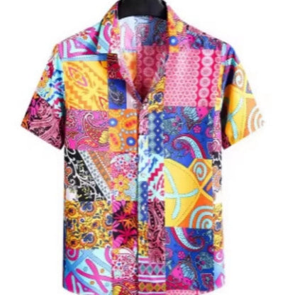 Digital-print youth casual short-sleeve shirt by My Store