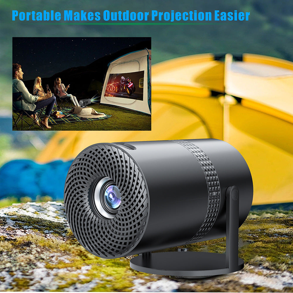 P300 portable mobile phone projector in compact black design with lens and control buttons