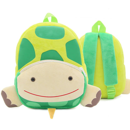 Cute Zoo plush turtle children's schoolbag backpack from My Store, green turtle design with soft shell details