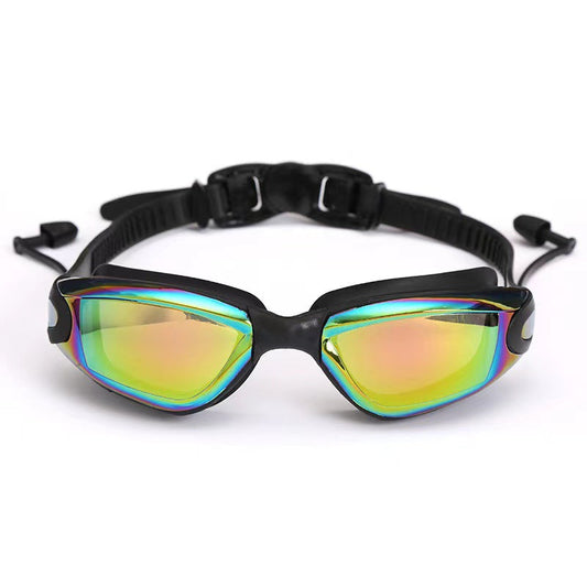 Swimming goggles with anti-fog lenses, UV protection, wide view, and leak-resistant design for men and women