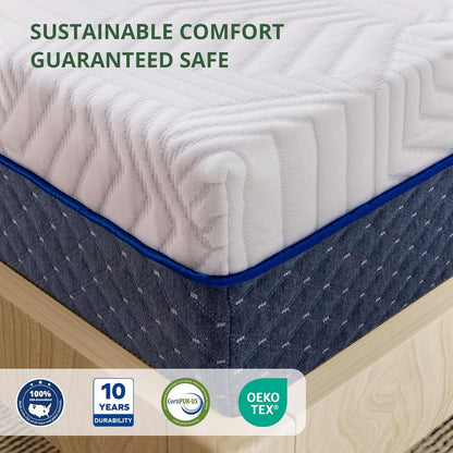 12 Inch King Size Gel Memory Foam Mattress in Box