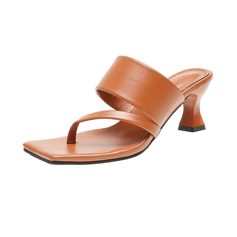 Square Toe High-Heeled Open-Toe Fashion Sandals