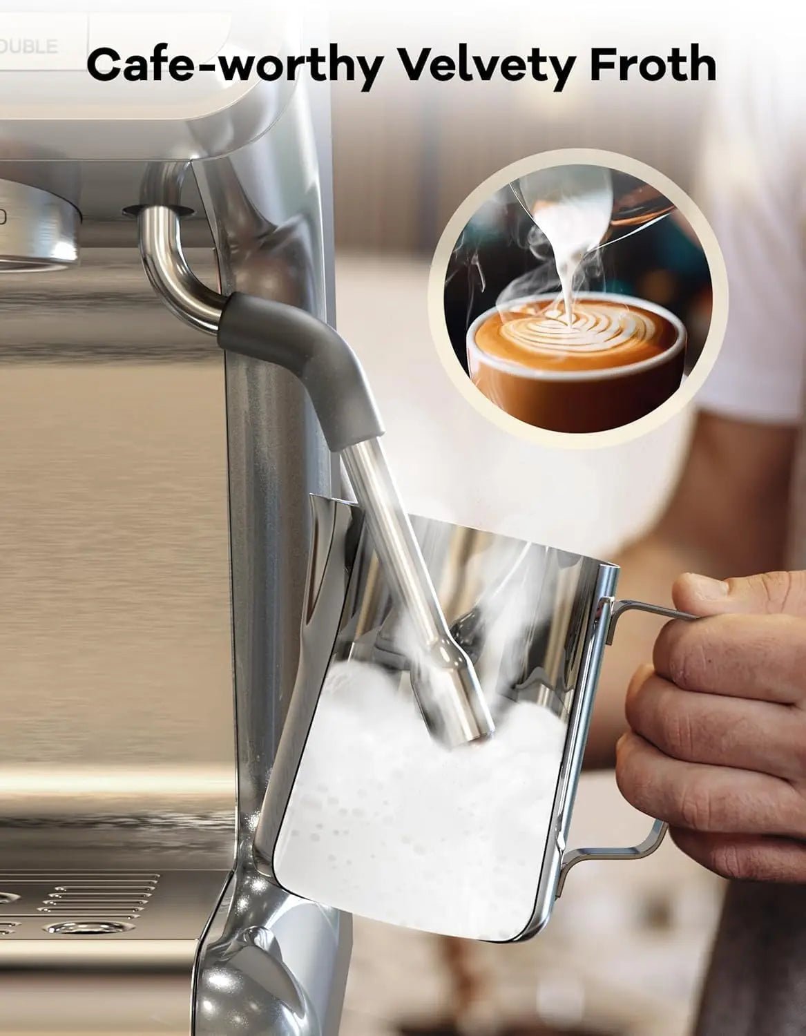 20 Bar Espresso Coffee Machine 1450W Semi Automatic Espresso Maker with Grinder for Latte Cappuccino Gift Coffee Lover - BACKUPMYFILESNOW