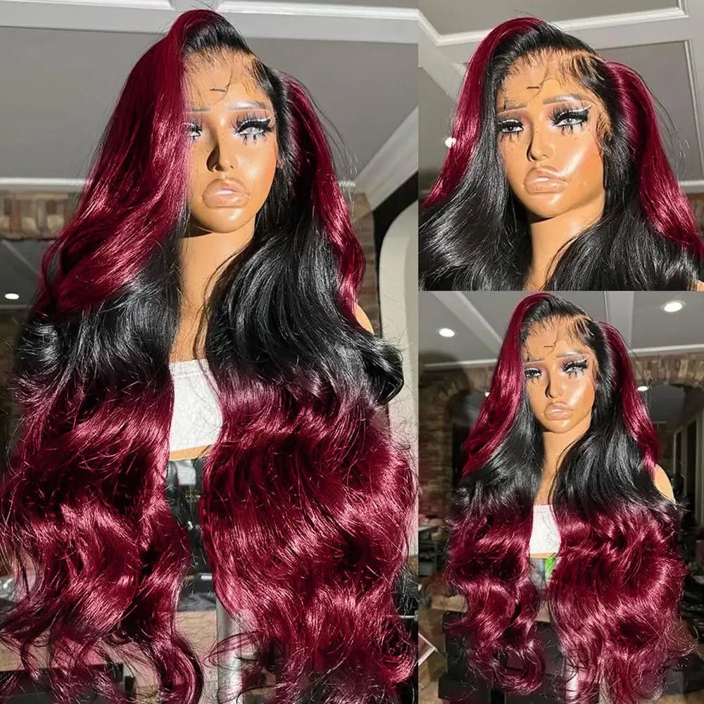 200 Density Burgundy Lace Front Wigs Human Hair 360 HD Transparent Lace Front Wigs Human Hair Glueless Wigs Human Hair With Baby Hair Red Wig For Women Human Hair Lace Front Wigs(32Inch) - BACKUPMYFILESNOW