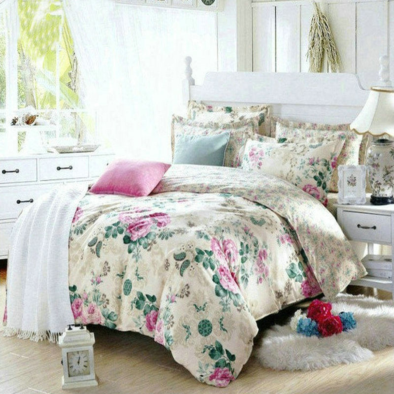 Four-piece cotton bedding set in a soft home textile design by My Store