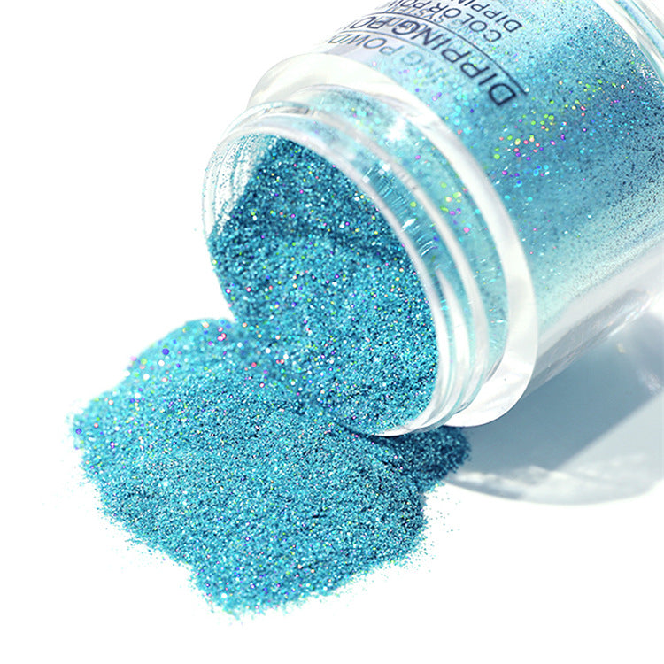 Laser glitter nail powder in sparkling silver finish by My Store