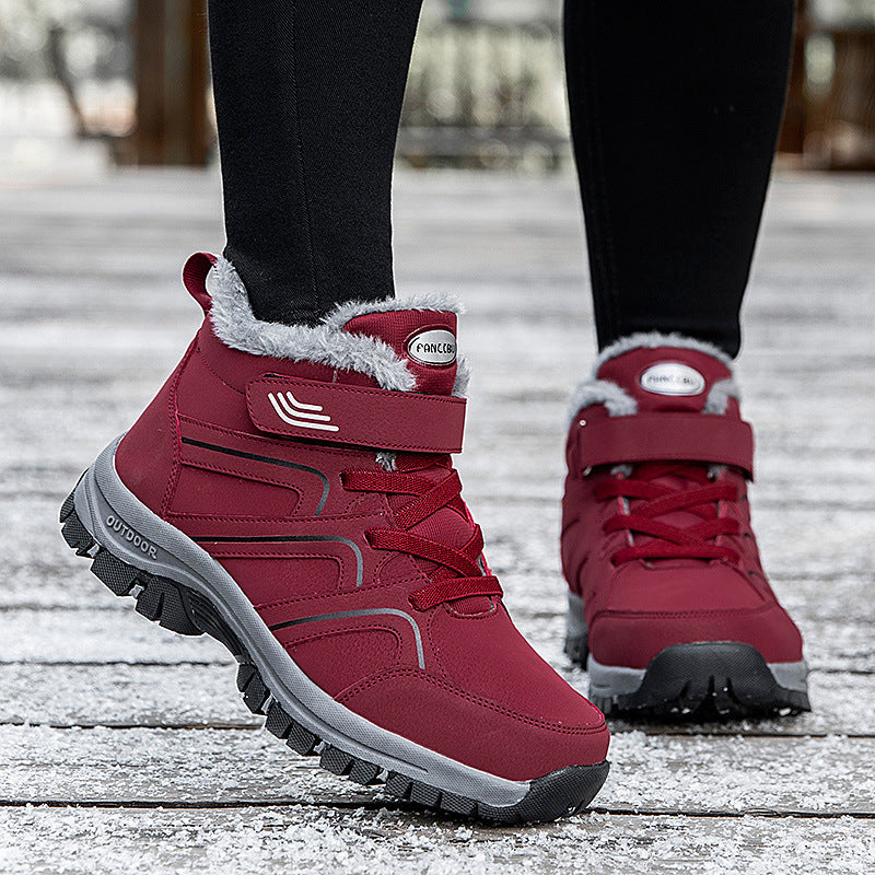 Fashionable winter fleece warm elderly shoes with soft lining and supportive sole