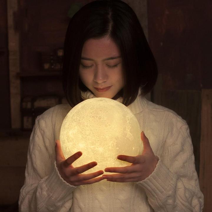 Custom Moon Lamp, Type 7, showing a textured lunar surface and soft ambient glow