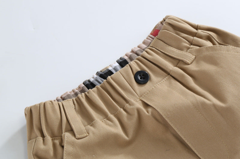 Boys' casual cotton trousers by My Store, featuring a comfortable straight-leg design