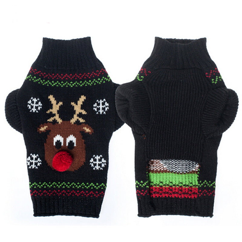 Christmas pet sweater with festive holiday design for dogs or cats