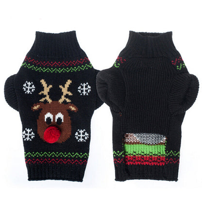 Christmas pet sweater with festive holiday design for dogs or cats