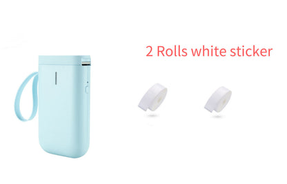 Small portable handheld printer by My Store, compact white device with paper slot