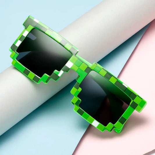 2021 New fashion Sun Glasses Hot Sale Sunglasses Creeper Glasses Novelty Mosaic Funny Goggles Boys Girls Pixel Eyewear - BACKUPMYFILESNOW.COM®