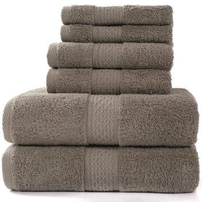 Cotton absorbent towel set, 3 or 6 pieces, in assorted colors