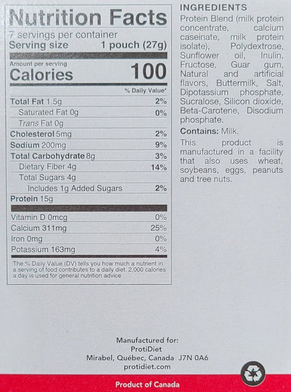 AmBari Nutrition Protidiet Vanilla Shake in a glass, showing a creamy vanilla beverage with a smooth texture.