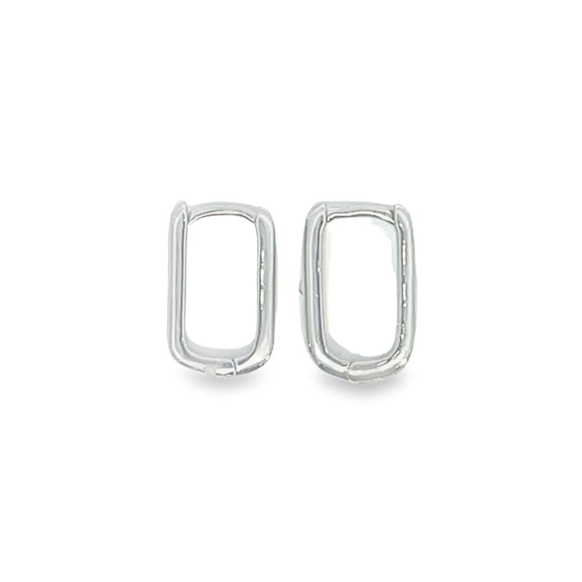 Rectangle hoops earrings from MIA Jewelry featuring sleek, modern gold-tone design with a polished finish.