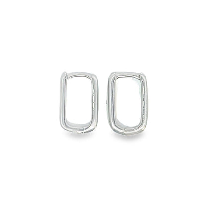 Rectangle hoops earrings from MIA Jewelry featuring sleek, modern gold-tone design with a polished finish.