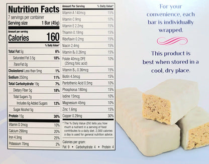 AmBari Nutrition vanilla shortbread bars on a white plate, showcasing their golden, crumbly texture and vanilla flavor.