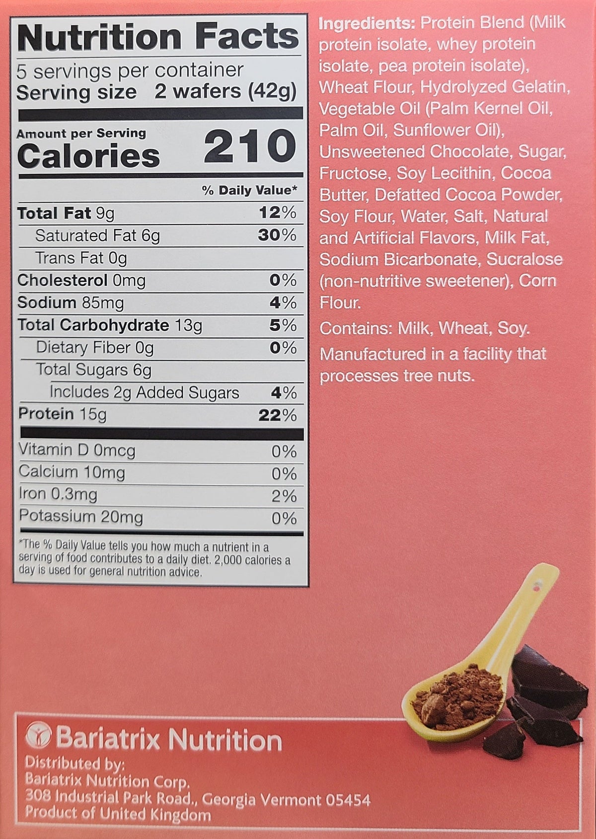 AmBari Nutrition Proti Wafer Squares bars with layered chocolate and wafer, showing the snack's crispy texture and packaging.