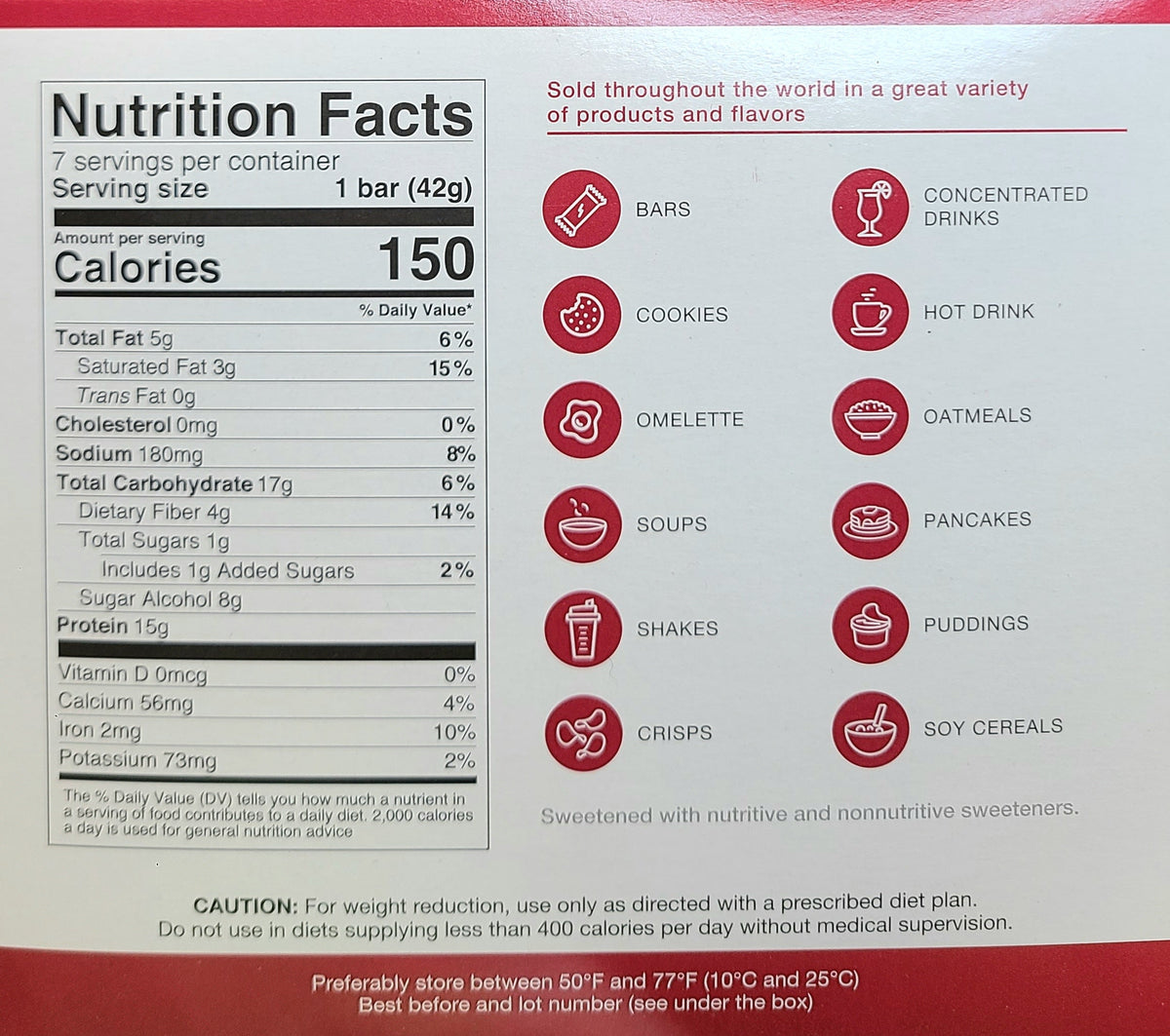 AmBari Nutrition ProtiDiet Banana Bread Bar showing a chocolate-coated snack bar with banana bread flavor and packaging.