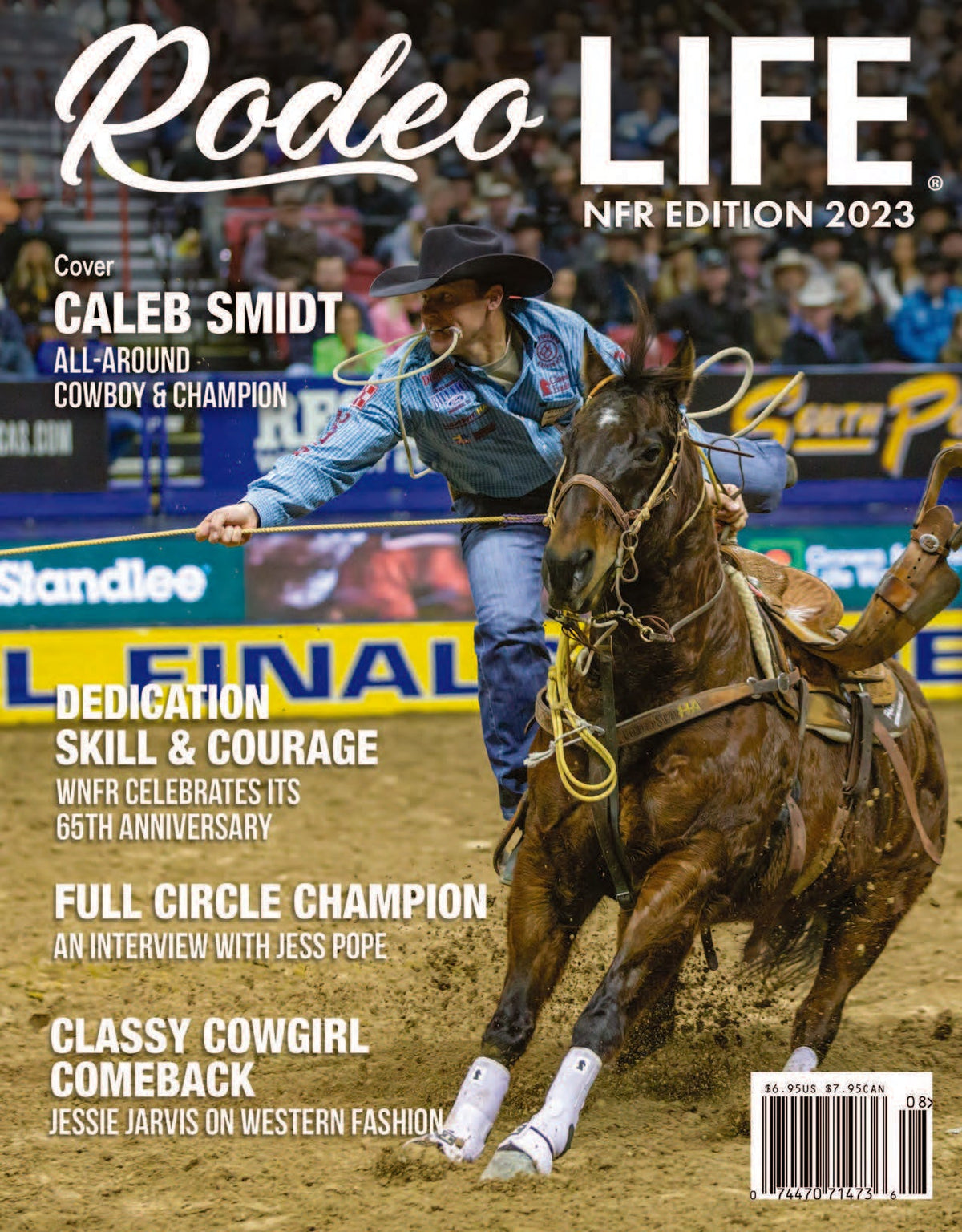 Cover of Rodeo LIFE Digital magazine December 2023 featuring vibrant graphic design and bold typography.