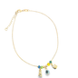18K gold filled elephant and evil eye charms anklet with bead accents from MIA Jewelry, stylish and adjustable accessory.